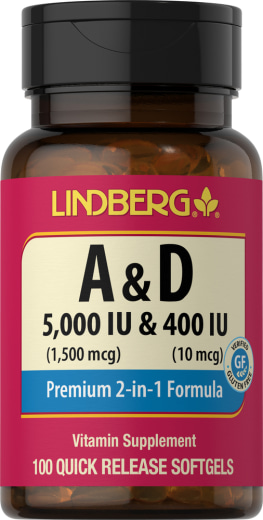 Vitamin A & D, (10,000 IU /1,000 IU), 100 Gel Lembut Lepas Cepat