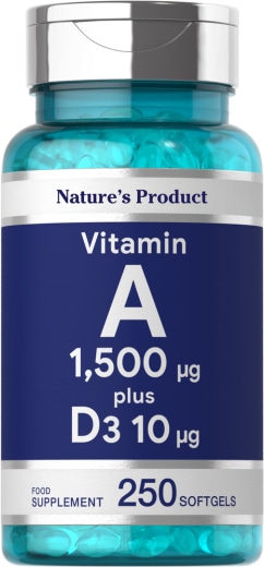 Vitamin A plus D3, A 5,000, 250 Cápsulas gelatinosas