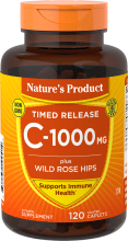 Vitamine C 1 000 mg avec bioflavonoïdes et églantier - Libération lente, 120 Petits comprimés enrobés