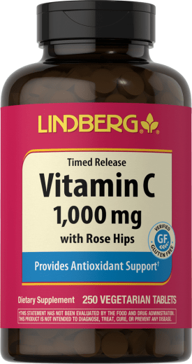 Vitamin C 1000 mg dengan Rose Hips (Pelepasan Bermasa), 250 Tablet Vegetarian