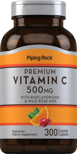 Vitamin C 500 mg with Bioflavonoids & Rose Hips, 300 Coated Caplets