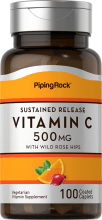 Vitamine C 500mg avec bioflavonoïdes et églantier - Libération lente, 100 Petits comprimés enrobés