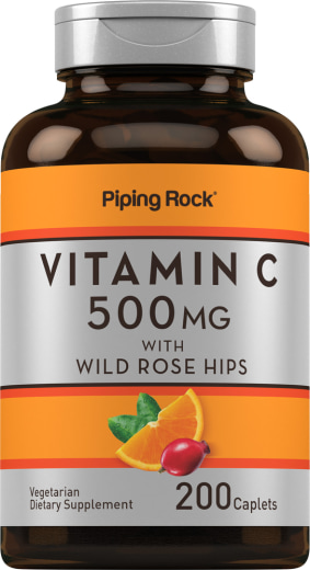 Vitamin C 500 mg dengan Rose Hips Liar, 200 Caplet
