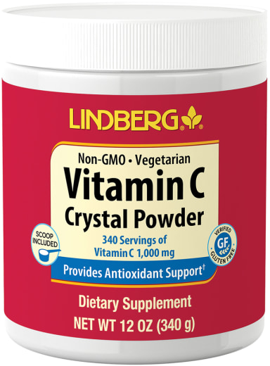 Vitamina C cristal em pó, 1000 mg, 12 oz (340 g) Frasco