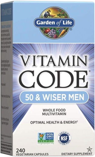 Vitamin Code 50 a multivitamín pre múdrejších mužov, 240 Vegetariánske kapsuly
