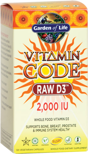 Vitamin Code ruwe D3, 2000 IU, 120 Vegetarische capsules