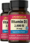 Vitamine D3, 2000 IU, 120 Snel afgevende softgels, 2  Flessen