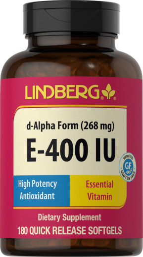 Vitamina E-400 IU (d-alfa tocoferolo), 180 Capsule in gelatina molle a rilascio rapido