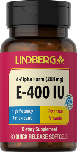 Vitamin E-400 IU (D-alfa tokoferol), 60 Kapsule iz mehkega gela s hitrim sproščanjem