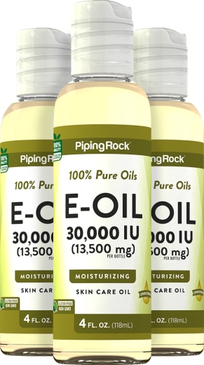 Minyak Penjagaan Kulit Vitamin E, 30,000 IU, 4 fl oz (118 mL) Botol, 3  Botol