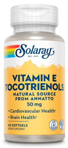 Vitamine E Tocotriénols 50 mg, sans soja, 60 Capsules