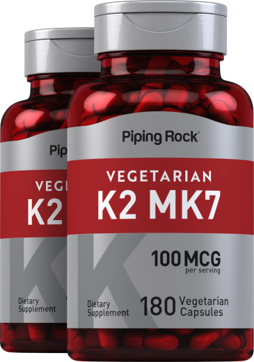 Vitamin K-2 MK-7, 100 mcg, 180 Vegetarian Capsules, 2  Bottles