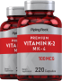 Vitamin K-2 with MK-4, 100 mcg, 220 Capsules, 2  Bottles
