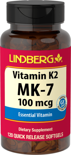 Vitamin K2 MK-7, 100 mcg, 120 Softgel for hurtig frigivelse