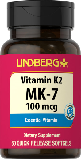 Vitamin K-2 MK-7, 100 mcg, 60 Softgel for hurtig frigivelse