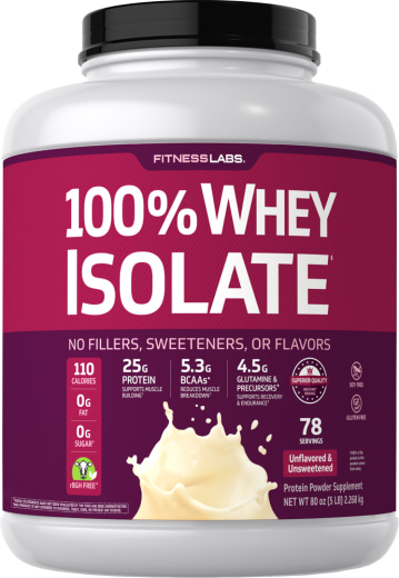 Whey Protein Isolate (Unflavored & Unsweetened), 5 lb (2.268 kg) Bottle