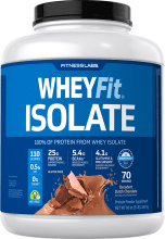 De protéine de lactosérum WheyFit Isolat (raffinement du chocolat hollandais) , 5 lb (2.268 kg) Bouteille