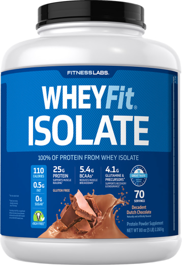 Proteína whey WheyFit Isolado (Chocolate Holandês Decadente) , 5 lb (2.268 kg) Frasco