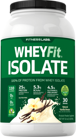 De protéine de lactosérum WheyFit Isolat (vanille naturelle), 2 lb (908 g) Bouteille