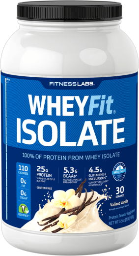 Proteína de suero de leche WheyFit Aislado (sabor Valiant Vanilla), 2 lb (908 g) Botella/Frasco