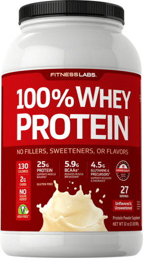 Whey Protein (Unflavored & Unsweetened), 2 lb (908 g) Bottle