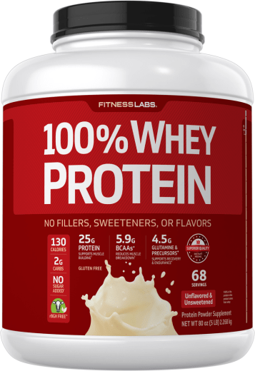 Proteína whey  (sem sabor e sem açúcar), 5 lb (2.268 kg) Frasco