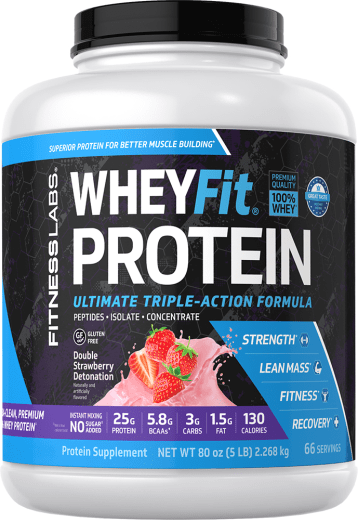 WheyFit-protein (jordgubbsrippel), 5 lb (2.268 kg) Flaska