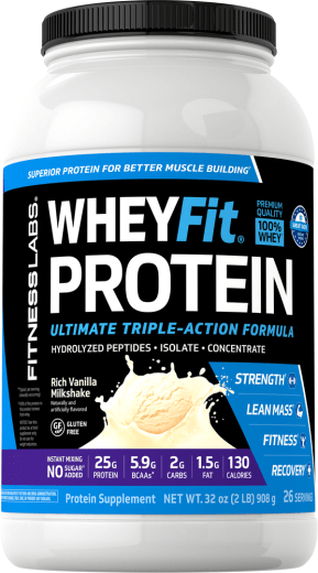 WheyFit protein (kremet vanilje), 2 lb (908 g) Flaske