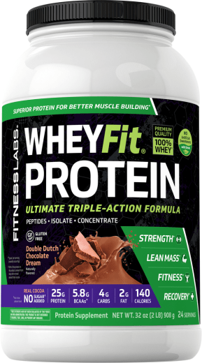 WheyFit Protein (Natural Double Dutch Chocolate Dream), 2 lb (908 g) Bottle