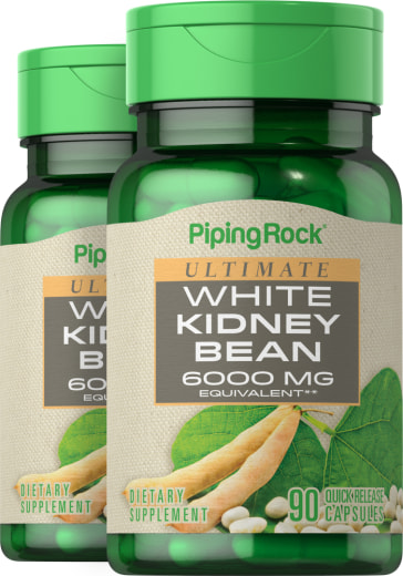 Ultieme koolhydratenbeheersing witte kidneyboon, 6000 mg, 90 Snel afgevende capsules, 2  Flessen