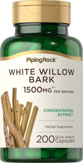 Kulit Kayu Pokok Willow Putih, 1500 mg (setiap sajian), 200 Kapsul Lepas Cepat