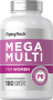 Mega-multi-vitaminer til kvinder, 180 Overtrukne kapsler