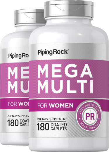 Mega-multi-vitaminer for kvinner, 180 Belagte kapsler, 2  Flasker