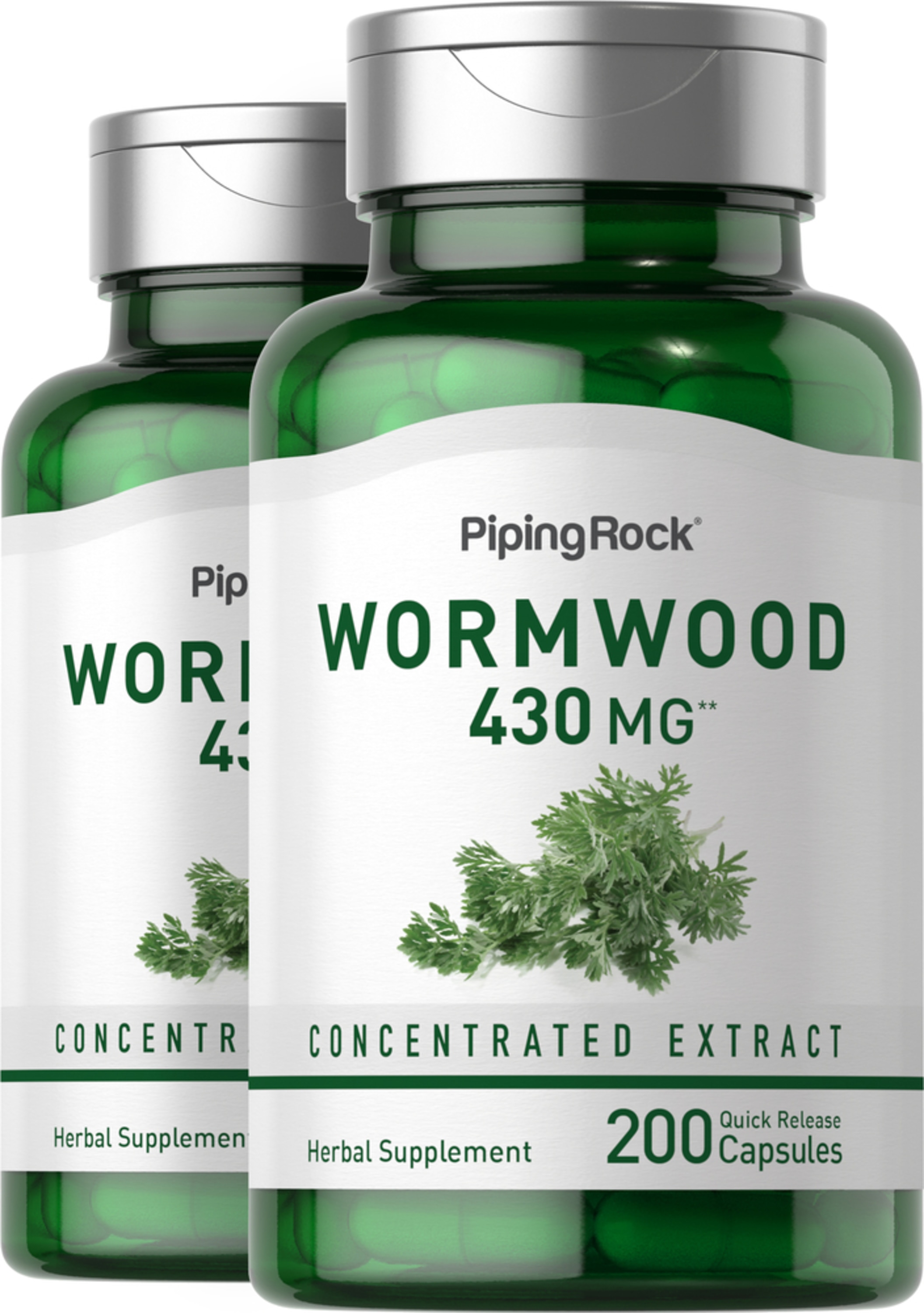 Wormwood (Artemisia annua), 430 mg, 200 Quick Release Capsules, 2 Bottles |  PipingRock Health Products