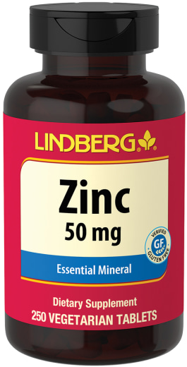Gluconato de zinco, 50 mg, 250 Comprimidos vegetarianos