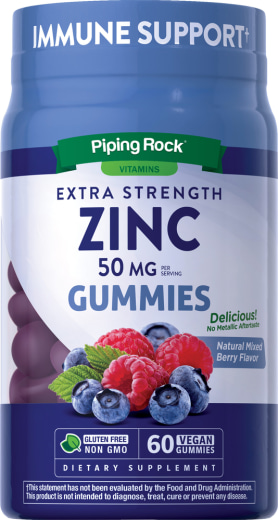 Zinc Gummies (Mixed Berry), 50 mg, 60 Vegan Gummies