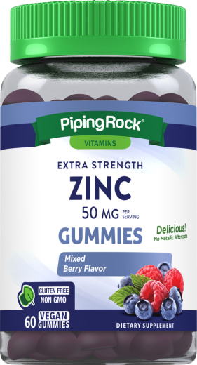 Zink-snoepjes (Natural Mixed Berry), 50 mg (per portie), 60 Veganistische snoepjes
