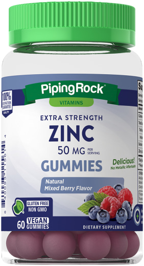 Jeleuri cu zinc (amestec de fructe de pădure naturale), 50 mg (per porție), 60 Jeleuri vegane