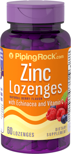 Zinc Lozenges s ehinacejom i vitaminom C (prirodni okus bobičastog voća), 60 Lozenge