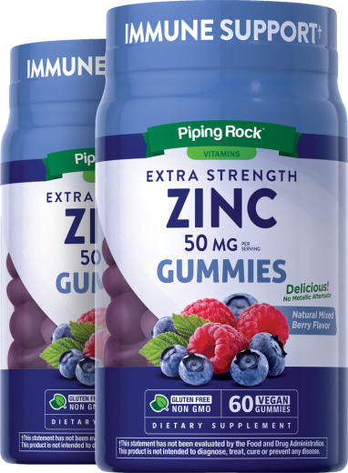 Zinc (Mixed Berry), 50 mg, 60 Vegan Gummies, 2  Bottles