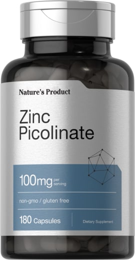 Picolinato de zinco, 100 mg (por dose), 180 Cápsulas