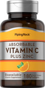 Absorbable Vitamin C Plus Zinc 180 Softgels, 180 Quick Release Capsules