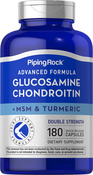 Glucosamina, condroitina, MSM Plus de doble concentración avanzada Cúrcuma 180 Cápsulas de liberación rápida