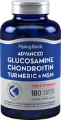 Glucosamina, condroitina, MSM Plus de triple concentración avanzada Cúrcuma 180 Comprimidos recubiertos