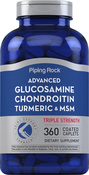 Avansert Glucosamin Chondroitin MSM Plus med trippel styrke Gurkemeie 360 Belagte kapsler