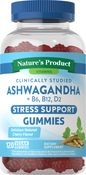 Ashwagandha + B6, B12,D2 Gummies (Natural Cherry), 120 Vegan Gummies