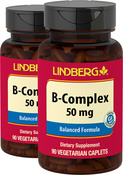 B-Complex 50 mg, 90 Caplets x 2 Bottles