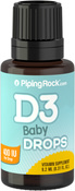 Vauvan D3-vitamiinitipat 400 IU, 365 annosta 9.2 mL (0.31 fl oz) Pipettipullo
