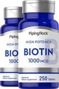 Biotin, 1000 mcg, 2 Bottles x 250 Tablets,