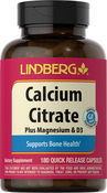 Citrato de cálcio Plus vitamina D3 & Magnésio 180 Cápsulas de Rápida Absorção